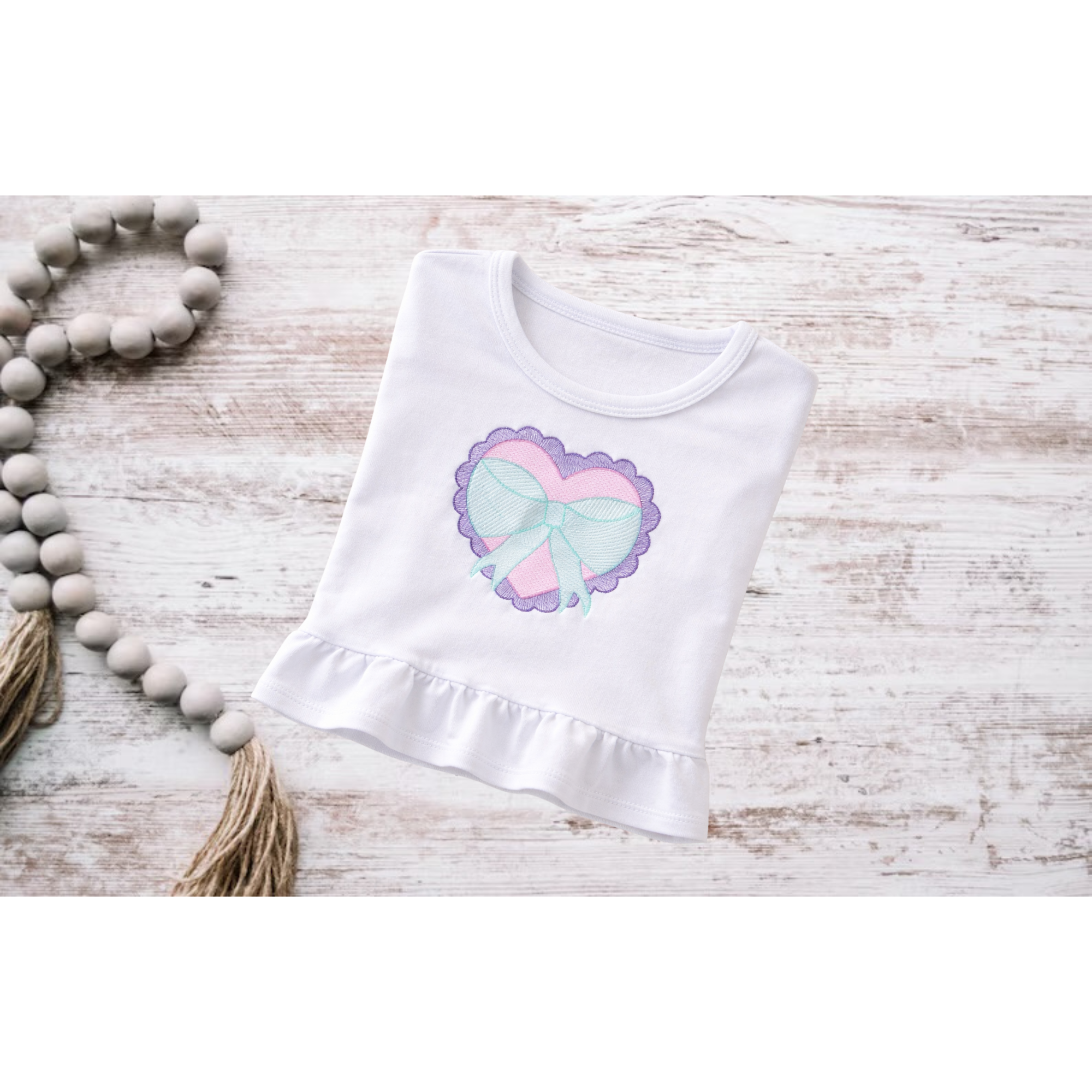 Valentines Heart Ruffled Long Sleeve